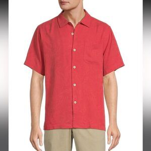 Tommy Bahama 100% Silk Solid Tropic Isle Short Sleeve Camp Collar Woven XXXL